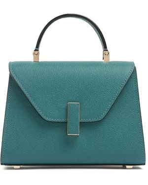 Valextra Damen Mikro Handtasche Aus Narbleder "Iside“ - Blau