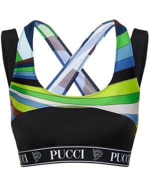 Emilio Pucci Iride ライクラクロップドトップ - グリーン