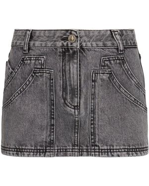 The Attico Multi-pocket Denim Mini Skirt - Black