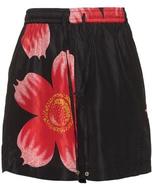 HARAGO Floral ショートパンツ - レッド