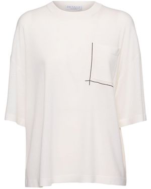 Brunello Cucinelli ウール&カシミアセーター - ホワイト
