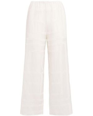 TOTEME Monogram Cotton & Silk Pyjama Trousers - White
