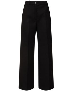 DUNST Semi-wide Straight Trousers - Black