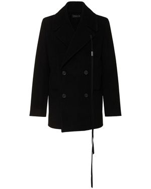 Ann Demeulemeester Harry Felted Wool Peacoat - Black