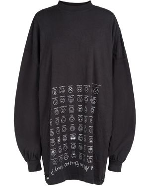 Balenciaga Large コットン長袖tシャツ - ブルー