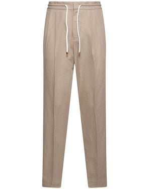Brunello Cucinelli リネン&コットンパンツ - ナチュラル