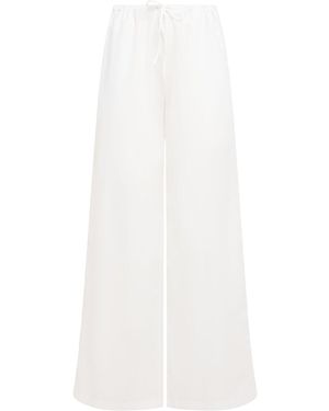 ANNAGRETA Olimpia Cotton Twill Trousers - White