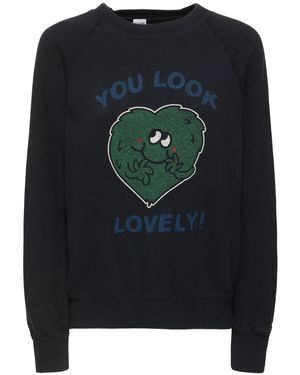 RE/DONE Upcycle Lovely コットンスウェットシャツ - ブラック