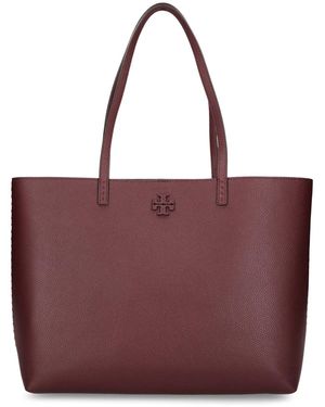 Tory Burch Mcgraw レザートートバッグ - パープル