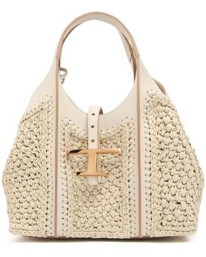 Tod's Mini T クロシェショッピングバッグ - ナチュラル