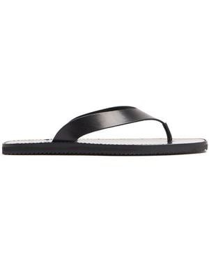 Jude Vermelho Leather Thong Sandals - Black