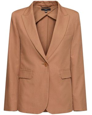 Weekend by Maxmara Damen Weites Jackett Aus Baumwolle Und Leinen „Quito“ - Braun