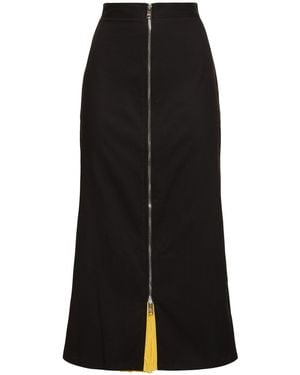 MSGM Cotton Midi Skirt - Black