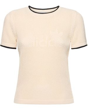 adidas Originals Damen T-Shirt Aus Häkelei - Natur