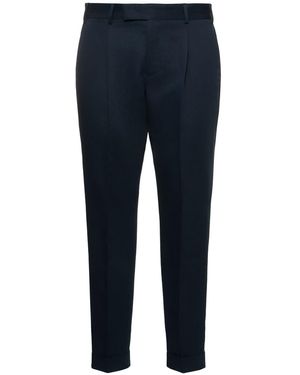 PT Torino Rebel Cotton & Linen Trousers - Blue