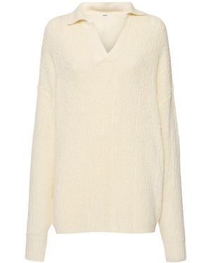 Aspesi Cotton Long Sleeved Polo Top - Natur