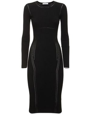 Max Mara Langarm-minikleid Aus Jersey "comica" - Schwarz
