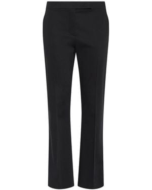 Max Mara Okra Cotton Satin Trousers in White | Lyst