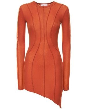 SAMI MIRO VINTAGE Asymmetric Long Sleeved Jersey Dress - Orange