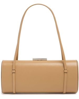 Michael Kors Schultertasche Aus Leder "natalie Barrel" - Natur