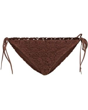 Ermanno Scervino Gehäkelte Bikinihose - Braun