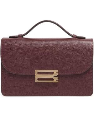 Victoria Beckham Damen Mini Schultertasche Aus Leder „Dorian“ - Lila