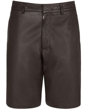 Lemaire Leather Shorts - Grey