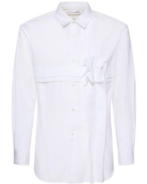 Comme des Garçons Herren Hemd Aus Baumwollpopeline Mit 3D-Rose - Weiß
