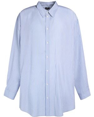 Balenciaga Gestreiftes Hemd Aus Popeline - Blau