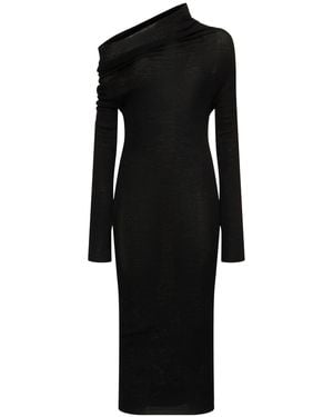 Ann Demeulemeester Barbro Knit Wool Midi Dress - Black