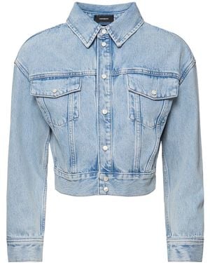 Wardrobe NYC Cropped Denim Jacket - Blue