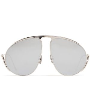 Loewe Signature Metal Pilot Sunglasses - Grey
