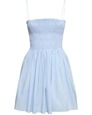 Matteau Shirred Bodice Mini Dress - Blue
