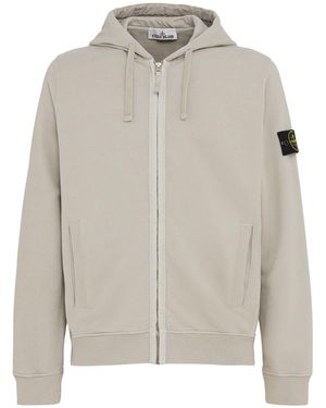 Stone Island Brushed Cotton Sweatshirt Hoodie - Grey