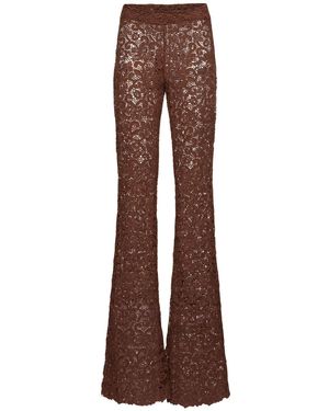 パンツ Ermanno Scervino Flared Silhouette Pants With Fitted Waist Ermanno Scervino Flared Silhouette Pants With Fitted Waist