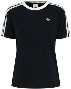 adidas Originals Damen T-Shirt Mit 3 Streifen - Schwarz