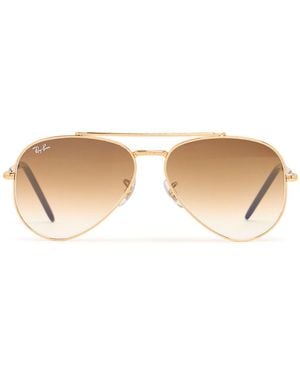Ray-Ban Pilotensonnenbrille Aus Metall "new Aviator" - Natur