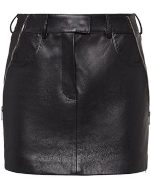 McQueen Leather Mini Skirt - Black