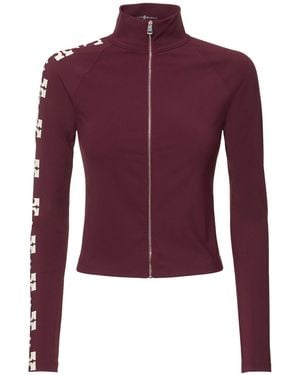 Tory Sport Logo Nylon Zip-Up Top - Purple