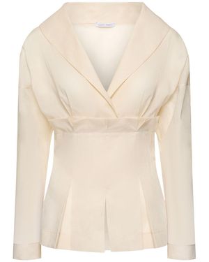 Alberta Ferretti シアコットンオーガンザシャツ - ナチュラル