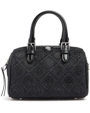 Tory Burch Damen T Monogram Hotfix Petite Barrel Bag - Schwarz
