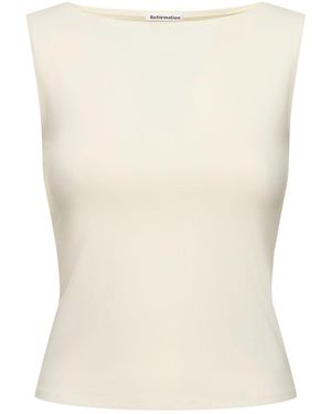 Reformation Strickoberteil Aus Baumwollmischgewebe "dusk" - Natur