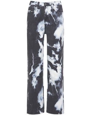 Jaded London Lightning Cloud Printed Skater Jeans - Blue