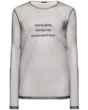 Ann Demeulemeester Enges Tüll-t-shirt "greg" - Grau