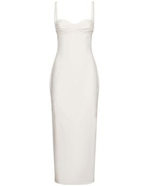 Reformation Midikleid Aus Stretch-baumwollpopeline "wellness" - Weiß