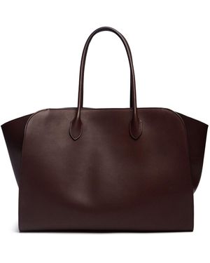 The Row Marlo 17 Saddle Leather Tote Bag - ブラウン