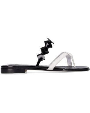 Manolo Blahnik Sulafa レザーフラットサンダル 10mm - ホワイト