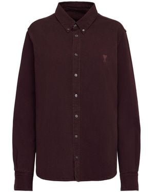 Ami Paris Adc コットンツイルシャツ - パープル