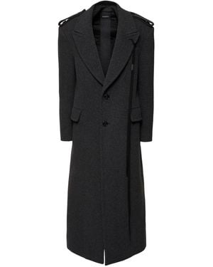 Ann Demeulemeester Bianca テーラードロングコート - ブラック