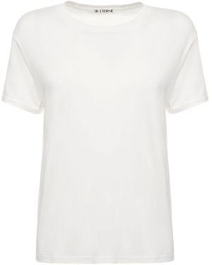 ÉTERNE Short Sleeve Cotton T-Shirt - Natural